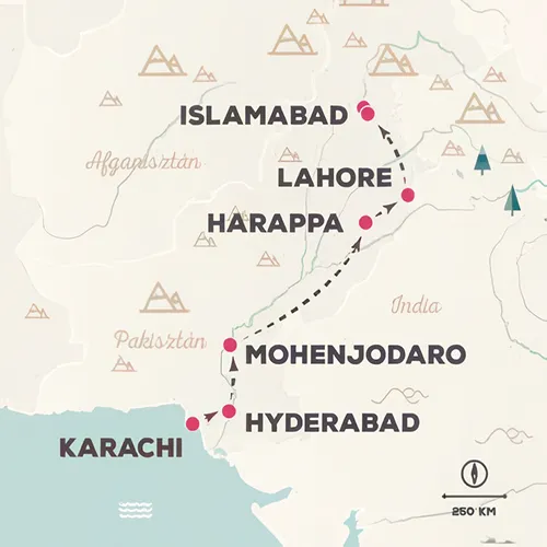 Pakisztán utazás térkép